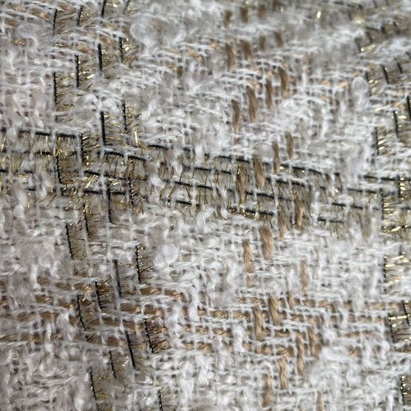 Charlie Paige cream and metallic gold open front shawl/wrap/shrug - Picture 3 of 6